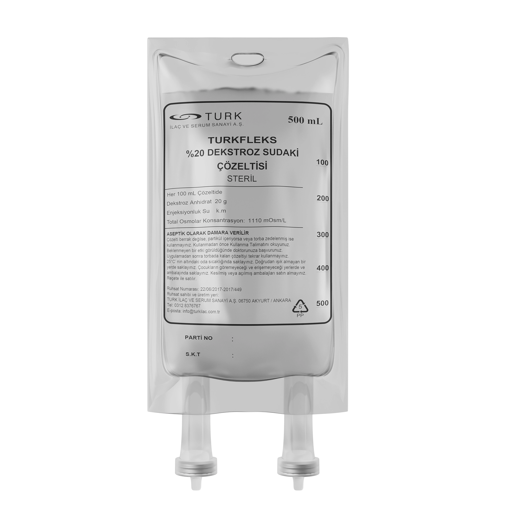 Turkfleks % 20 Dekstroz Sudaki Çözeltisi