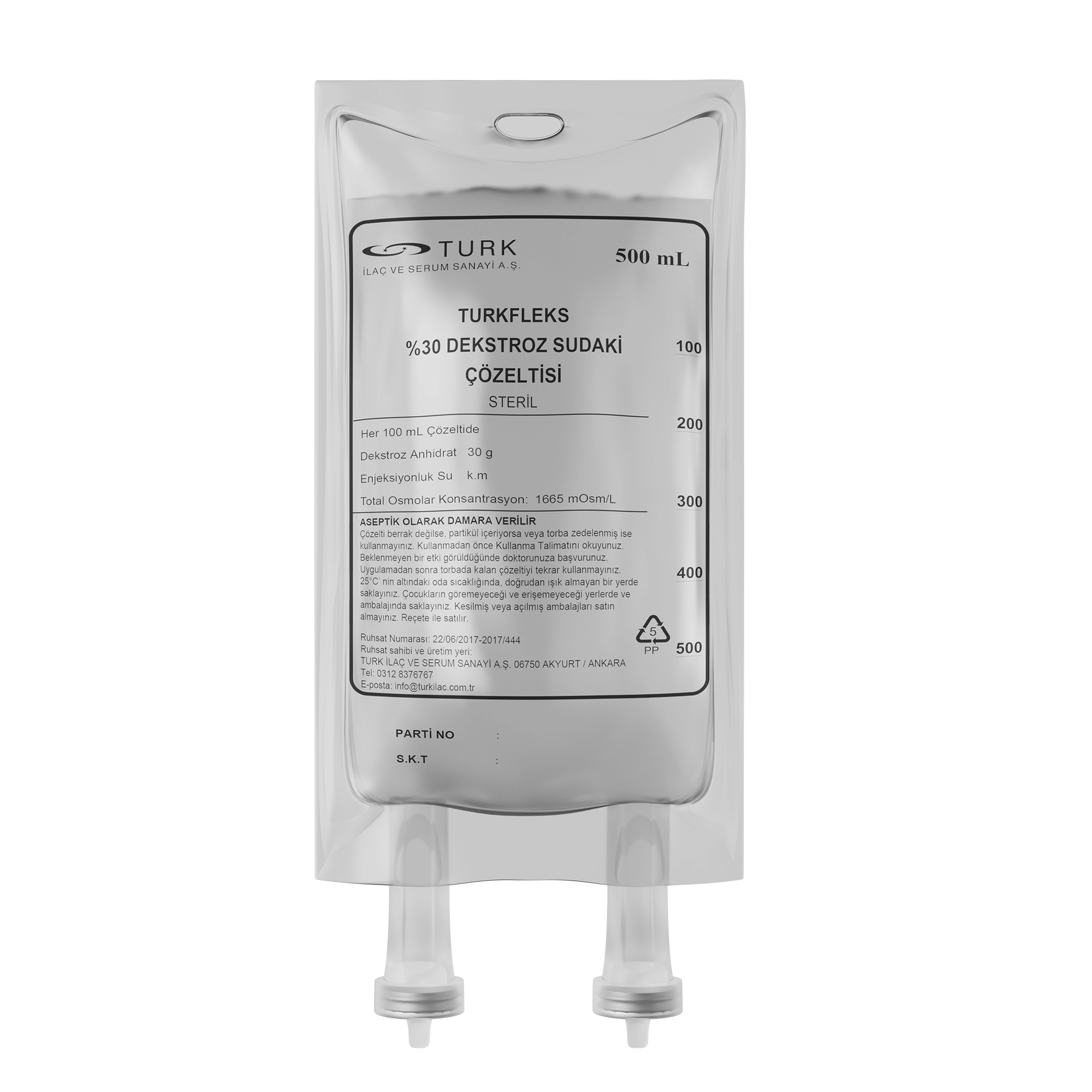 Turkfleks % 30 Dekstroz Sudaki Çözeltisi