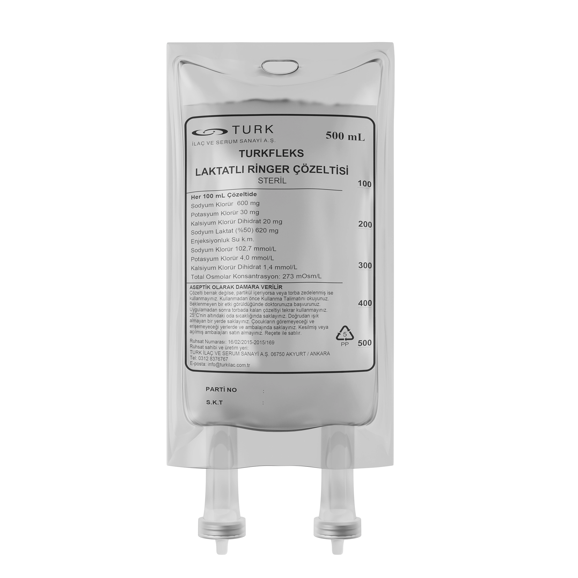 Turkfleks Laktatlı Ringer Çözeltisi